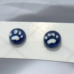 #猫レスキュー【夜空】肉球 ひと粒 ピアス (ノンホールピアス) 金属アレルギー対応