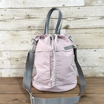20％off Summer Sale！バケットシルエットの3wayナイロンバッグ　ショルダー＆トート　ピンク