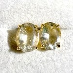 k18gp リビアングラス　オーバル　スタッドピアス