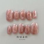 No.201 sweet peach / ネイルチップ / 透明感ネイル / ニュアンスネイル /桃ネイル