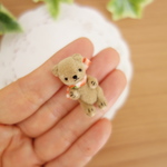 ３．４センチ「ノワ」（ベージュ）／ミニチュアテディベア