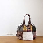 2wayかぼちゃバッグ(wool check patch）