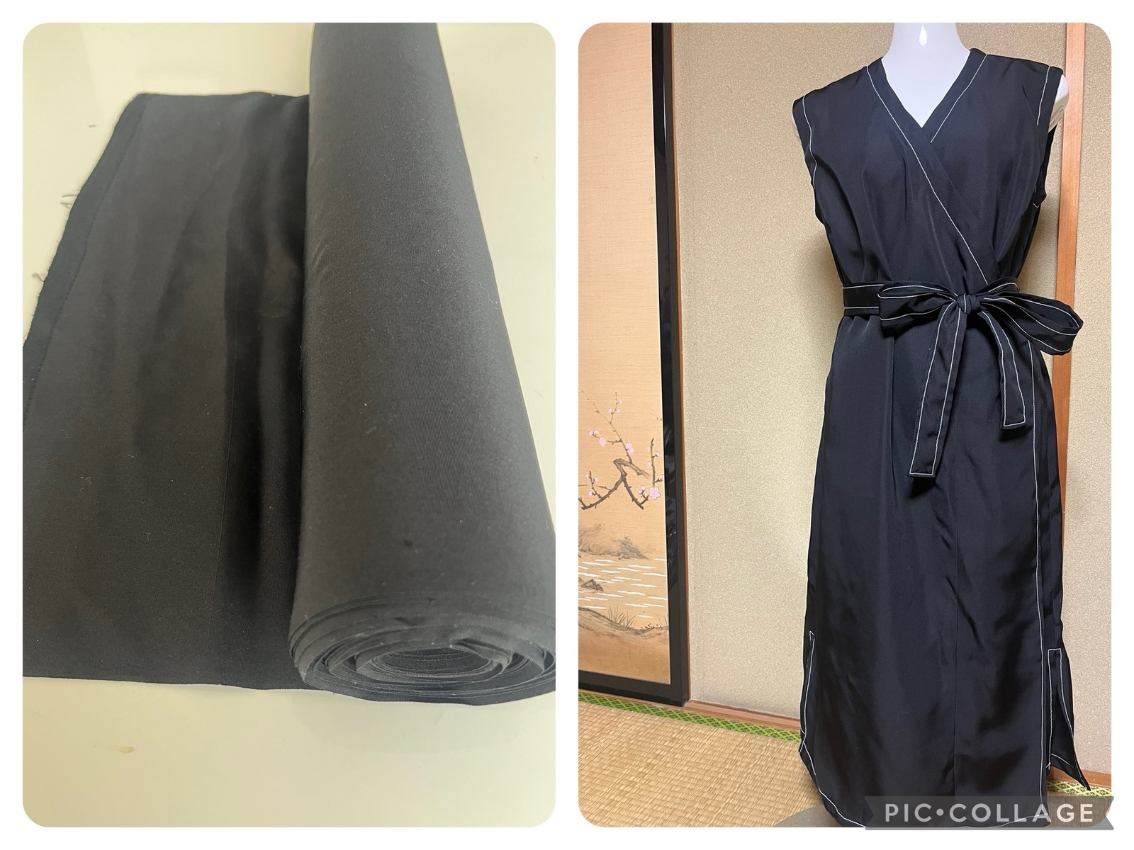 着物反物からラップドレスのお仕立て
