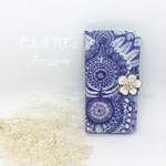iPhone5s/SE/6/6s plus 手帳型ケース**青い羽根