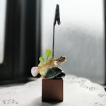 石の上で威嚇するヨシノボリ - 木製スタンドメモクリップ🐟