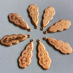 【2コセット】#vintage west germany#ヴィンテージ　flower motif charm 約26✖️10㍉