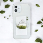 iPhoneケース　全機種対応　スマホケース　緑茶　グリーンティーポット　クリア　シンプル　レジン　iPhone13 iPhone14 iPhone15 iPhone16   17他　Android