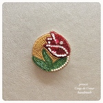 Tulip (カナスタ)〜Coup de Coeur〜ビーズ刺繍ブローチ
