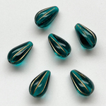 チェコビーズ　６個　メロンドロップ型約13×8mm