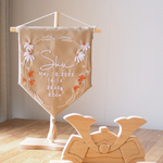 名前旗❁kanmuri⌇花冠刺繍の命名タペストリー