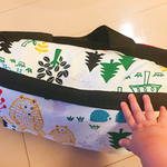抱っこひも収納カバー（ファスナータイプ） かわいい森のどうぶつ 【黒】