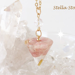 ペンデュラム・ネックレス☆～インカローズ～＊オルゴナイト＊水晶＊羽＊ハート＊樹脂レジン＊宇宙＊天然石＊パワーストーン