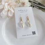 ねじれとコットンパールのピアス/イヤリング⋆✦