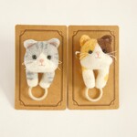 猫のメガネホルダー・ネームホルダー◆羊毛フェルト◆ブローチ＆コサージュ