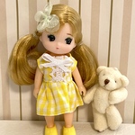 ミキマキちゃん用黄色ワンピース×ヘアピンセット