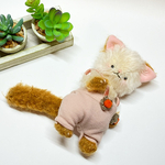 モグベア　ねこのぬいぐるみ《ピンクサロペット》　テディベア