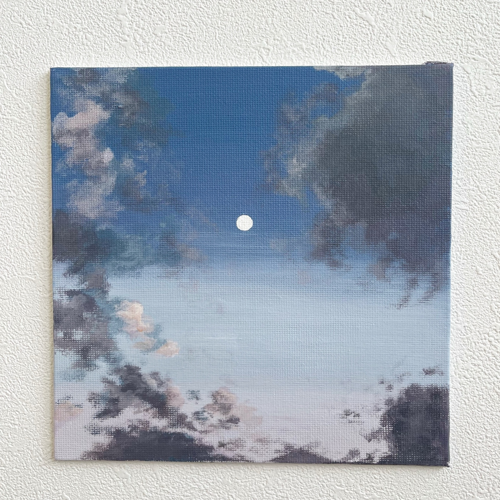 アクリル画 海と夕日 人物　YA-MAN アクリル画 原画 夕日と海とピアノ（アクリル画 原画 夕日と海と