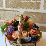 【再再再販】ハロウィン　キュートな森かごアレンジ 