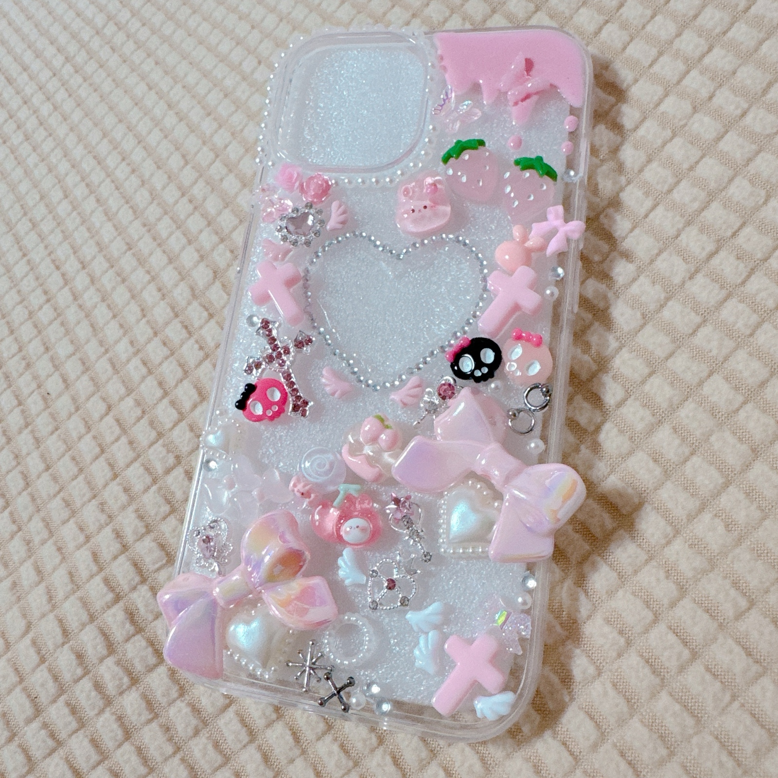姫系 デコ電 スマホケース♡平成女児 姫系 量産型 ロリータ
