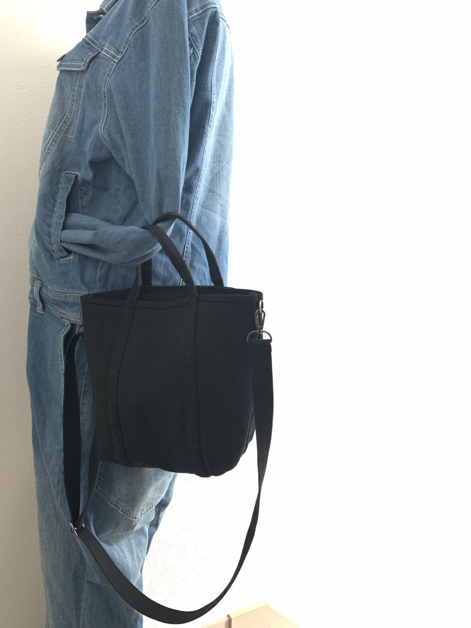 帆布　2wayショルダートート 「pote」 (S) 黒