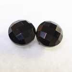 ブラックオニキス・カボションカットのスタッドピアス（10mm・チタンポスト）