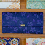 【50%OFF】藍色の金襴織物＊宝くじ入れ＊簡易長財布＊通帳入れ