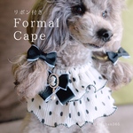 リボン付き フォーマルケープ【フリル】（モノクロ、つけ襟、犬、猫、リボン）