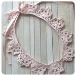 *レース編みとサテンリボンのチョーカー*ベビーピンク