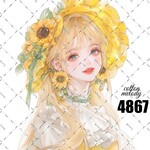 original sticker « no.4867🌸 »     //     人物ステッカー オリジナルステッカー オリジナル人物ステッカー ステッカー cotton melody 