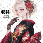 original sticker « no.4874👘 »     //     人物ステッカー オリジナルステッカー オリジナル人物ステッカー ステッカー cotton melody 