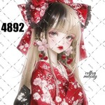 original sticker « no.4892👘 »     //     人物ステッカー オリジナルステッカー オリジナル人物ステッカー ステッカー cotton melody 