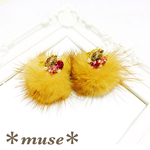 2way♡ぽんぽんファーピアス