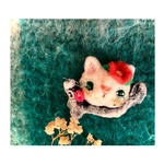 花ねこちゃんの欲しいもの羊毛ブローチNo.14(うなぎが好き❤️)