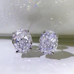 P27 .*･ﾟ人工ダイヤモンド ピンク イエロー 黄色 クリスタル オーバル ピアス キャンディーカラー キラキラ 高炭素ダイヤモンド ラボグロウンダイヤモンド