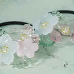 さくらヘアゴム　２本セット　ヘアゴム　桜　春　髪飾り　子供　キッズ　ゴム　フォーマル　入園式　卒園式　入学式　さくら