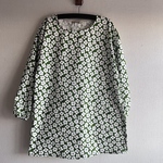 プルオーバー 割烹着 シンプル 北欧 花柄 グリーン 緑 プレゼントにも♡