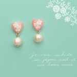 大人可愛い♡カメオとコットンパールピアス【イヤリング変更可】