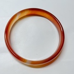 【新入荷】天然赤瑪瑙　メノウバングル　大きめサイズ　内径約63.8mm