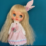 《SALE最終》ピンクうさぎのワンピースセット　ブライスアウトフィット