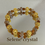 瑪瑙　ブレスレット　ゴールドメタル飾り玉　おすすめ　　天然石ブレスレット　Selene crystal