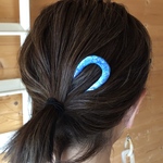 titanium blue spider web 2本軸 かんざし ヘアスティック ヘアピン