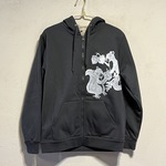 リスさん柄　メンズ裏ボアジップパーカ