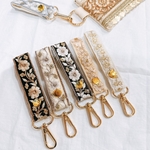 【L】手軽にバックの中がスッキリ❣️インド刺繍リボンのミニストラップ　バックストラップ　ポーチストラップ　ストラップ