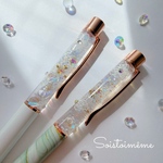 ❄️【受注制作】moving partsボールペン★替え芯1本無料★オイルの中でパーツが動きます★花柄模様★