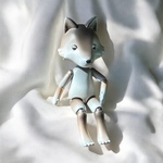 【メタリック】黒と銅の狼ドール　1