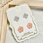♡小花のピアスSET  カーキ♡