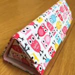 171)【送料込】折りたためるメガネケース(フクロウ･ピンク)