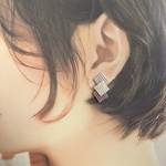 デリカビーズイヤリング　軽くて痛みが出にくい　春　パステル　ピンク