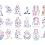 ℳ.XoXoShop.オリジナル 人物ステッカー 装飾ステッカー期間限定パステルシリーズ♡4月10日まで