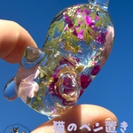 寝転び猫のペン置き(ピンク系) ハンドメイド 2液性レジン ドライフラワー 送料込み